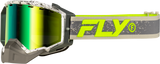Fly Racing Zone Snow Goggle Gry/Hi Vis with Green Mirror and Yellow Lens