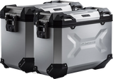 SW-MOTECH TRAX ADV Aluminum Case System, 82-Liter Silver Kit for Moto Guzzi V85 TT 2019–2024, KFT.17.925.70000/S