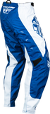 Fly Racing F 16 Pants True Blue/White Size 28 - Durable MX Riding Pants with Comfort Features