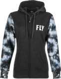 Fly Racing Women's Tie Dye Zip Up Hoodie Black/Grey – Part Number 358-0070M