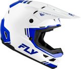 FLY Racing Kinetic Verdict Helmet White/Blue/Grey Large – Off-Road Motorcycle Helmet with Advanced Ventilation and Safety Features