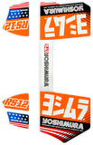 Yoshimura RS12 Muffler Decals Orange - Part Number RS12-NB014
