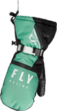 Fly Racing Cascade Mittens Black/Mint XL - Weatherproof Insulated Gloves with High Visibility Features