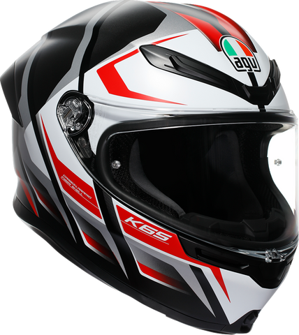 AGV K6 S Helmet - Karve - Matte Black/White/Red - Medium 2118395002-025-M