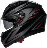 AGV K3 Syth Motorcycle Helmet Black/Red Medium – Part Number 2118381004-021-M