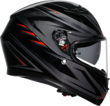 AGV K3 Syth Motorcycle Helmet Black/Red Medium – Part Number 2118381004-021-M