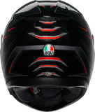 AGV K3 Syth Motorcycle Helmet Black/Red Medium – Part Number 2118381004-021-M