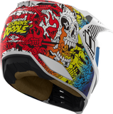 ICON Elsinore Doodle 3 Helmet with Boatdrink Blue MX Shield, White, Small, Part 0104-3438