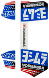 Yoshimura RS12 Muffler Decals Blue - Part Number RS12-NB013