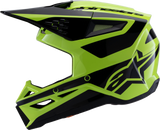 Alpinestars SM3 Heat Motocross Helmet, Gloss Yellow Fluo/Black, XL, Part Number 8301026-5011-XL
