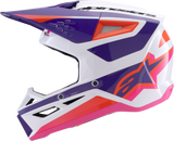 Alpinestars SM3 Heat Helmet Gloss White/Purple/Pink Medium 8301026-2052-M