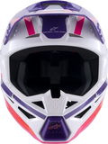 Alpinestars SM3 Heat Motocross Helmet, Gloss White/Purple/Pink, 2XL, Part 8301026-2052-XXL