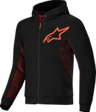 Alpinestars Chrome Air Sport Motorcycle Hoodie Black/Red Fluo XL, Part Number 4200425-1030-XL