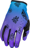 Fly Racing Lite Outline Gloves Purple/Blue/Black Large - Touch Screen Compatible, Lightweight Performance