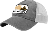 Honda Apparel Honda Trucker Hat, Gray and White, LEM25-H47