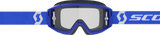 SCOTT Primal Blue and White Goggle with Clear Works Lens, Small-Fit Model, Part Number 2785981006113