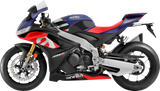 STOMPGRIP Icon Black Tank Grips for Aprilia RSV4 and Tuono 2021–2025, Part Number 55-14-0180B