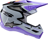 Alpinestars Youth SM3 Jettson Helmet - Gloss Black, Gray & Purple, Large (Part No. 8303226-9277-YL)