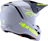 Alpinestars SM3 Helmet Radium Matte Gray/Black/Yellow Fluo XS - Lightweight Offroad and MX Helmet with Advanced Impact Protection