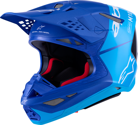 Alpinestars Supertech M10 Flood Helmet with MIPS? Technology - Blue/Black Carbon, XL (Part #8301023-7282-XL)