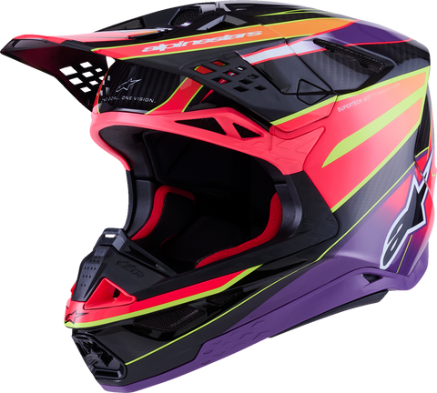 Alpinestars Supertech M10 Helmet - MIPS? Era Gloss Pink/Violet/Yellow Fluo, Small