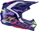 Alpinestars SM7 Helmet - Deed Gloss Purple/Pink XS - Lightweight Off-Road Racing Helmet with Superior Ventilation and Impact Protection