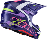 Alpinestars SM7 Helmet - Deed Gloss Purple/Pink XS - Lightweight Off-Road Racing Helmet with Superior Ventilation and Impact Protection