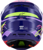 Alpinestars SM7 Helmet - Deed Gloss Purple/Pink XS - Lightweight Off-Road Racing Helmet with Superior Ventilation and Impact Protection