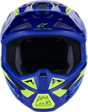 Alpinestars SM7 Helmet - Deed Gloss Blue/Yellow Fluo XS | Advanced Off-Road Racing Safety Gear