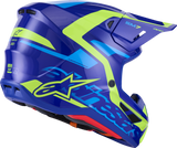 Alpinestars SM7 Helmet - Deed Gloss Blue/Yellow Fluo XS | Advanced Off-Road Racing Safety Gear