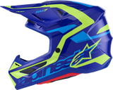 Alpinestars SM7 Helmet - Deed Gloss Blue/Yellow Fluo Large (Part #8302426-7253-L)