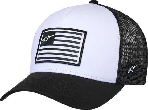 Alpinestars Flag Snapback Hat - White and Black, Part Number 1211-81013-2010-OS