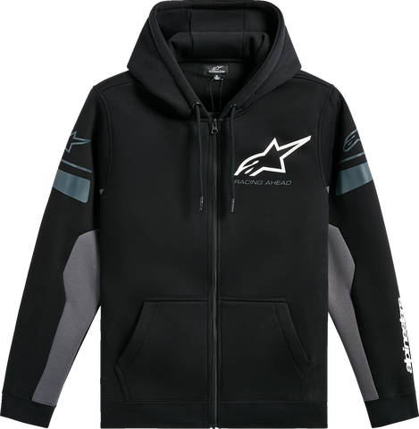 Alpinestars Esemex Zip Hoodie 2XL Black/Charcoal - Recycled Cotton Blend with Gradient Fade Print