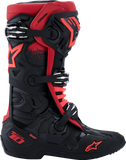Alpinestars Tech 10 Boots - Black/Red US 13 / EU 48 with Advanced Flex Control and Impact Protection