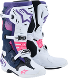 Alpinestars Tech 10 Boots - White, Violet, Navy, Pink Fluorescent, US 12 / EU 47