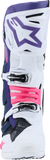Alpinestars Tech 10 Boots - White, Violet, Navy, Pink Fluorescent, US 13 / EU 48 * Part 2010020-2780-13