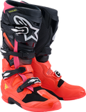 Alpinestars Tech 7 Off-Road Motorcycle Boots - Black, Fluorescent Red & Pink, US 8 / EU 42