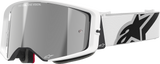Alpinestars GOGGLES Supertech Goggle with Silver Mirror Lens - White Frame, Part 5100325-2055