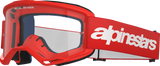 Alpinestars GOGGLES Vision 3 Goggle - Wordmark Red with Clear Lens Part 5103325-3067