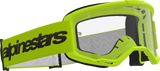 Alpinestars GOGGLES Vision 3 Goggle - Wordmark - Yellow with Clear Lens, Part #5103325-5038
