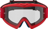 Alpinestars Youth Vision Goggle Blaze Red with Clear Lens - Part 5140325-3067