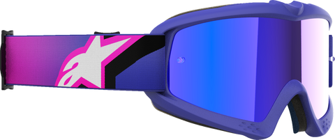 Alpinestars Youth Vision Goggle - Purple Fluo/Pink with Blue Mirror Lens, Part 5140225-3152