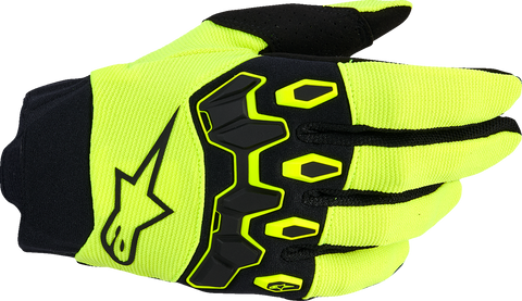 Alpinestars Youth Full Bore V2 Gloves - Fluo Yellow/Black, Small (Part No. 3540226-551-S)