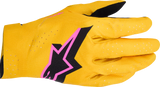 Alpinestars Supertech MX Gloves Gold, Black and Fluorescent Pink 2XL – Part Number 3560526-5005-2X