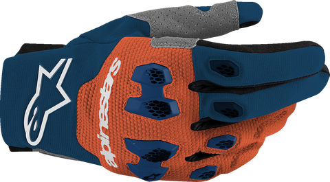 Alpinestars Pro-Dura Gloves - Navy, Hot Orange & White, Medium (Part Number 3560425-7162-M)
