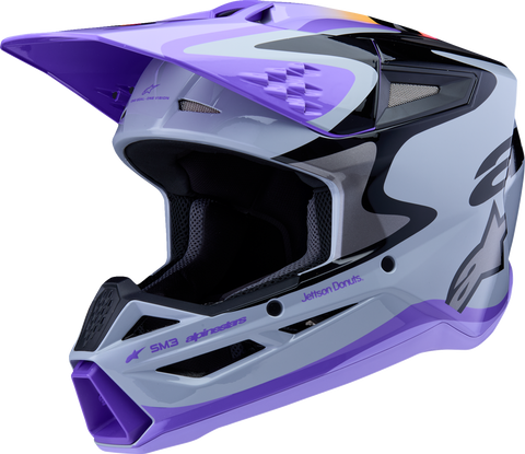 Alpinestars Youth SM3 Helmet Jettson Gloss Black/Gray/Purple Small 8303226-9277-YS