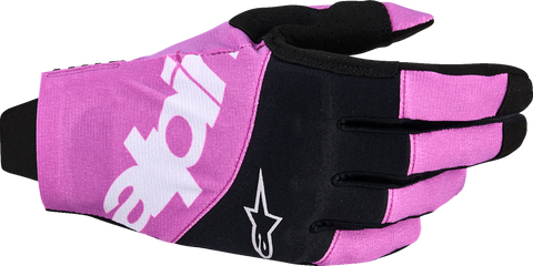 Alpinestars Techstar Gloves 2XL - Black, Light Gray, and Purple for Professional Racing
