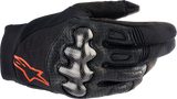 Alpinestars Megawatt V2 Gloves - Black and Fluorescent Red, Small, Part 3565023-1030-SM