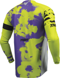 THOR Youth Launchmode Bleach Motocross Jersey Gray/Acid, Large, Part Number 2912-2582