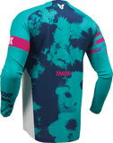 THOR Youth Launchmode Bleach Jersey White/Aqua, Medium, Part Number 2912-2587